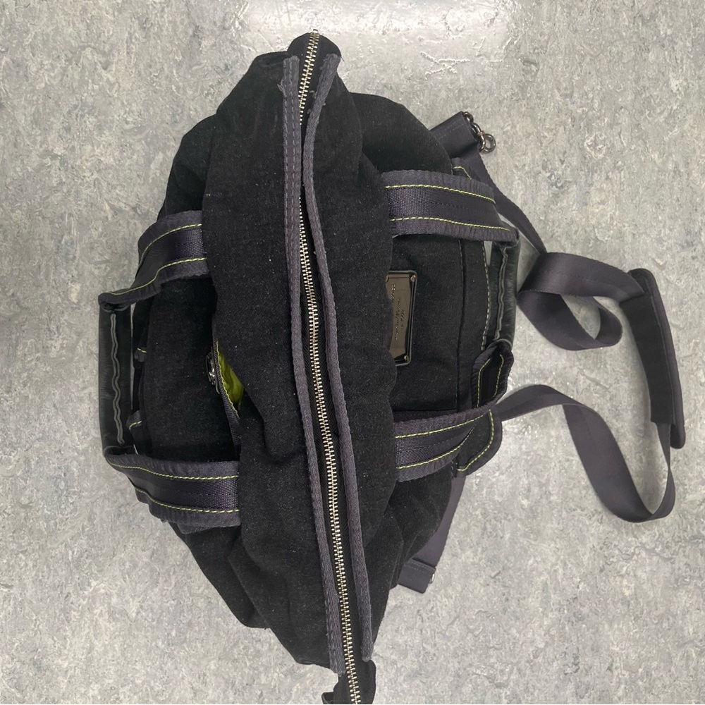 Lululemon Wool Tote Black Gray Green Big Gym Yoga Laptop Shoulder Bag. - Picture 8 of 13